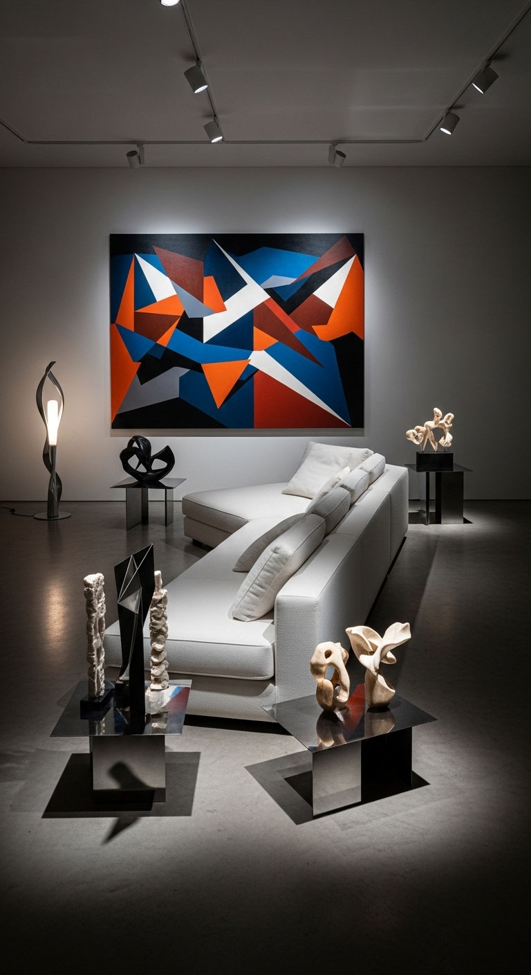 12 Angled Sofa Living Room Ideas That Add a Unique Design Twist 12 11. Artistic Asymmetrical Layout