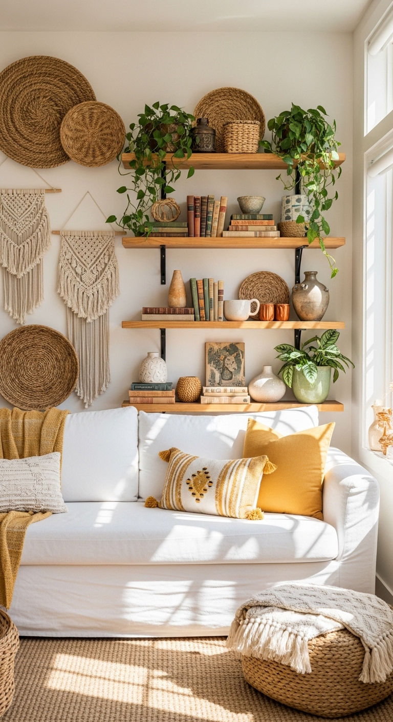 8. Boho Eclectic Display Wall