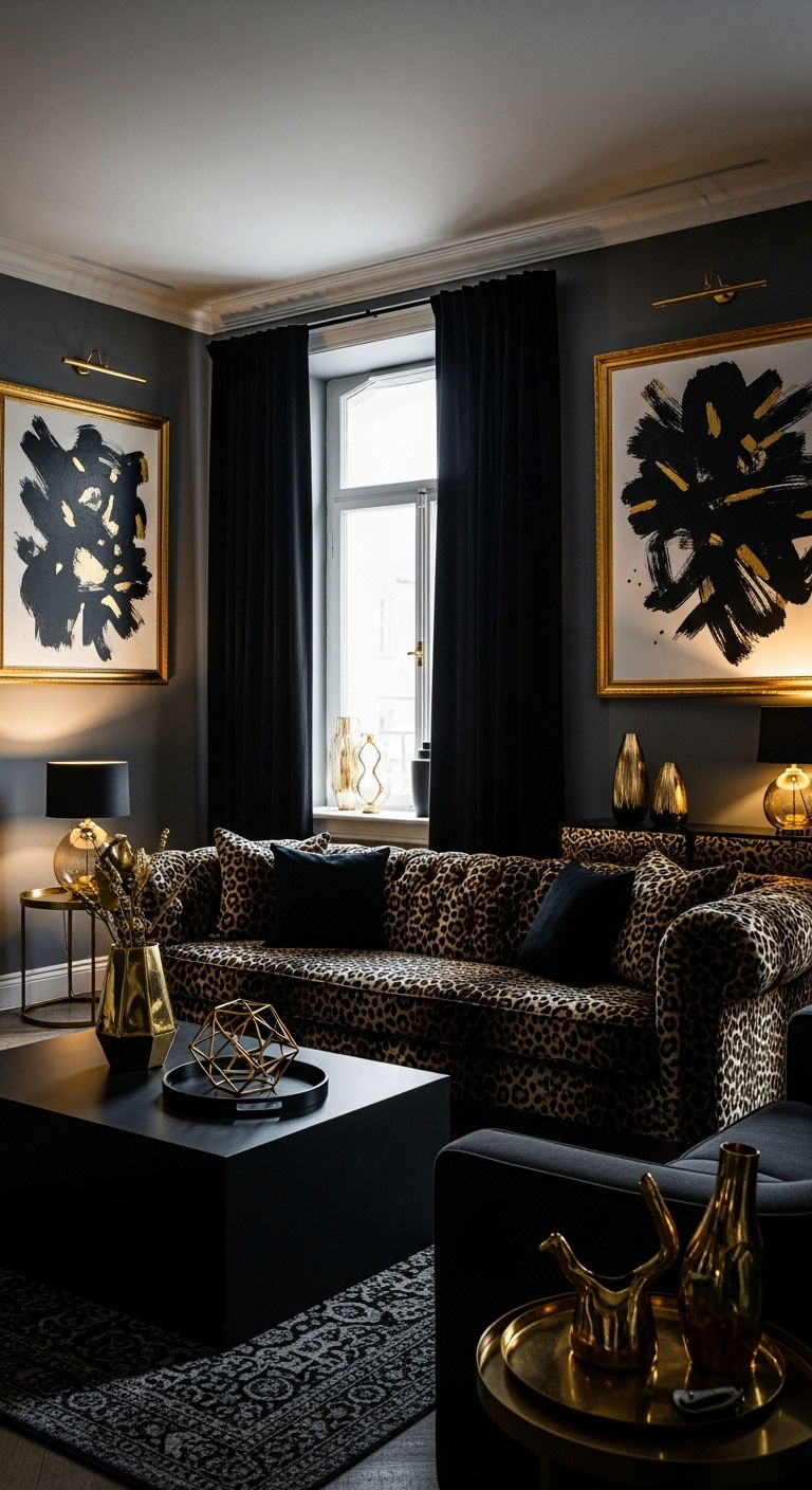 13 Leopard Print Sofa Living Room Ideas for a Glamorous, Wild Interior 5 4. Boho Safari Retreat