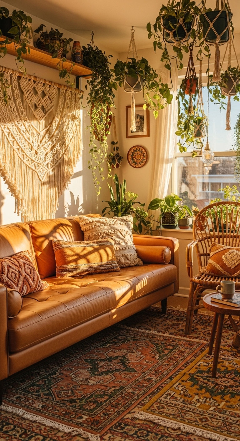 4. Boho Sunlit Corner Lounge