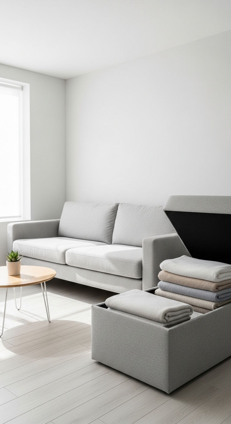 15 Sofa and Ottoman Living Room Ideas for Cozy, Versatile Seating 13 13. Bold Color Statement