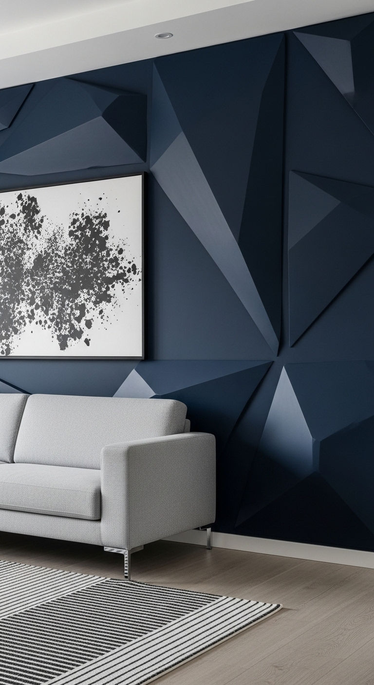 7. Bold Geometric Panel Art