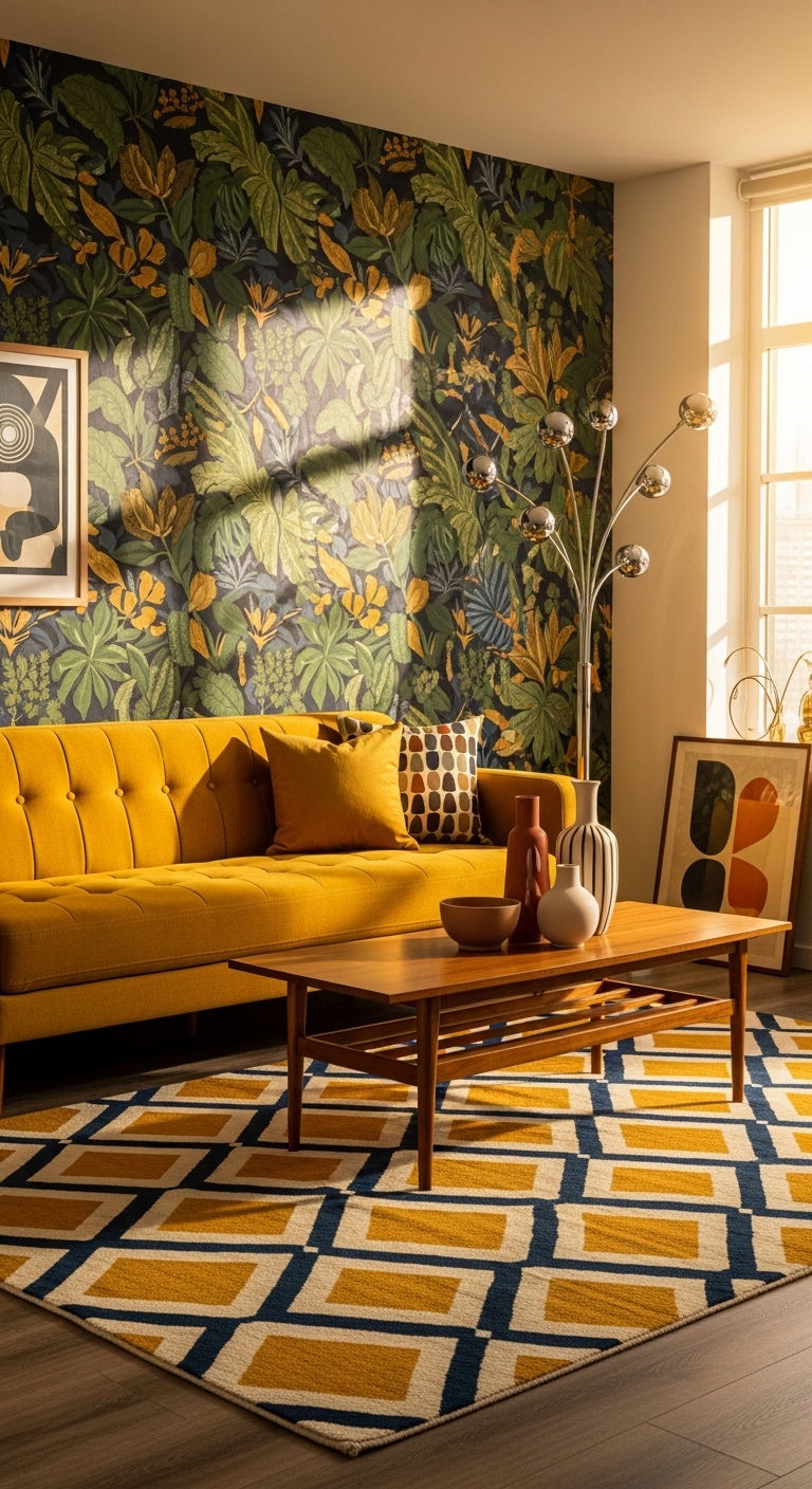 5. Bold Patterned Wallpaper Backdrop