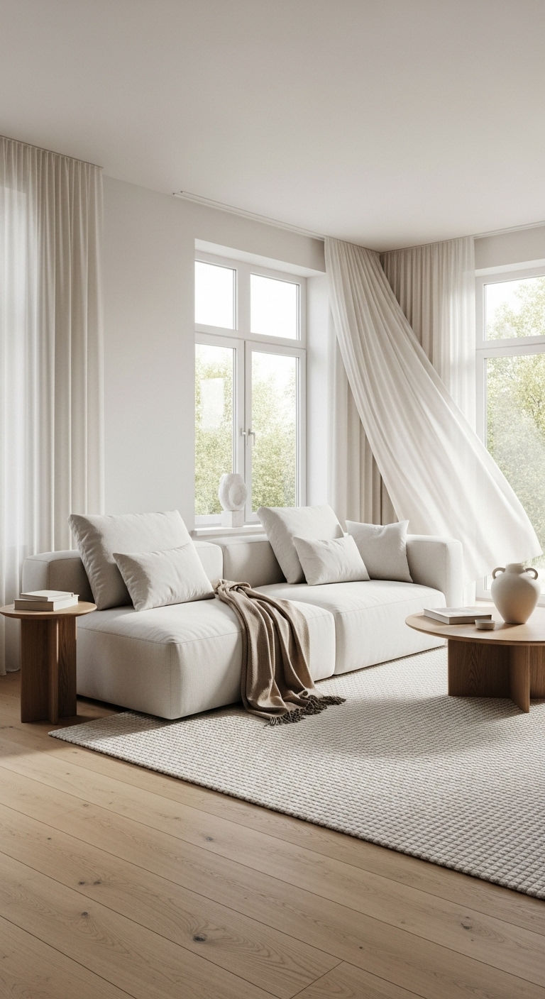 16 Modern Sofa Living Room Interior Design Ideas to Refresh Your Home 2 1. Cloud-Soft Minimalism