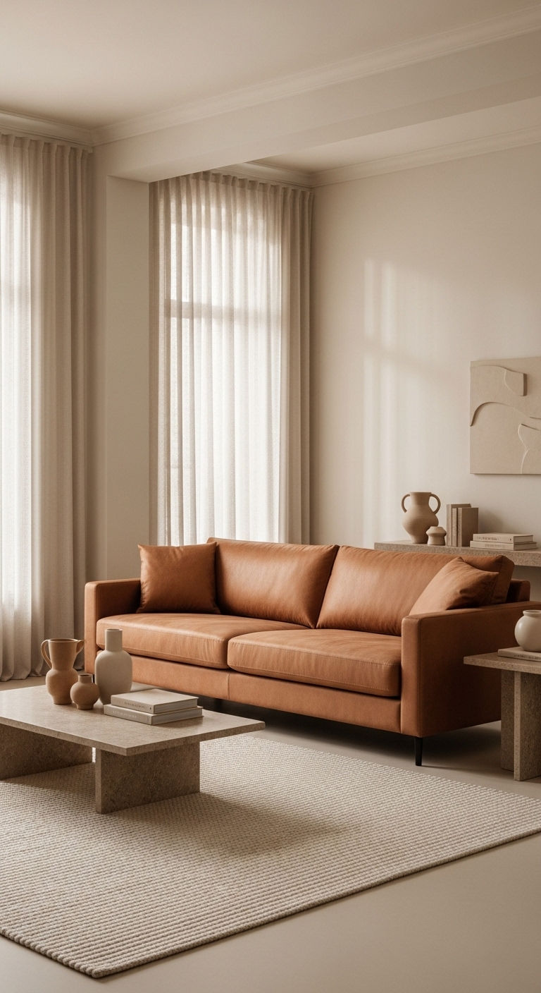 12 Copper Sofa Living Room Ideas for a Warm, Metallic Color Pop 7 8. Copper in a Neutral Oasis