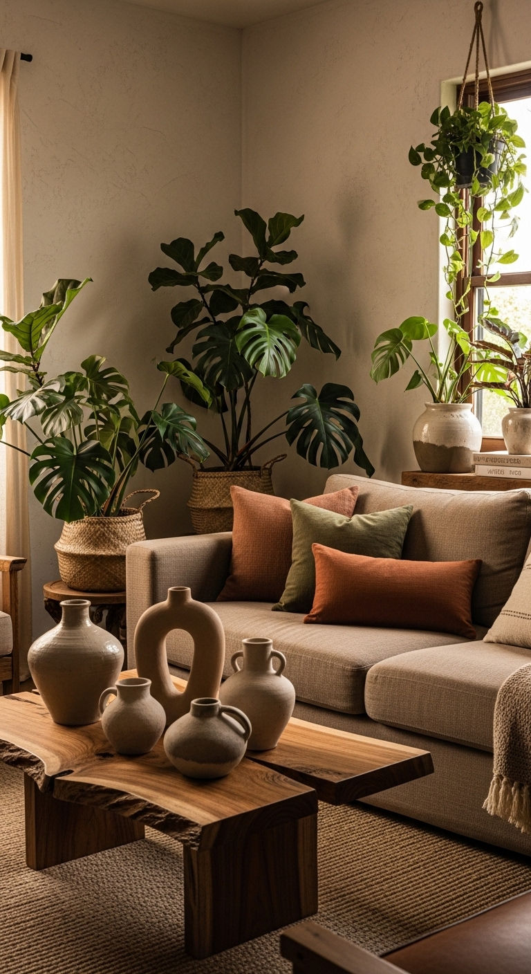 15 Rustic and Natural Sofa Living Room Ideas Full of Earthy Warmth 10 11. Country Chic Comfort