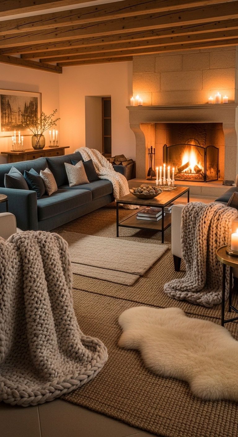 13. Cozy Fireplace Teal Moment