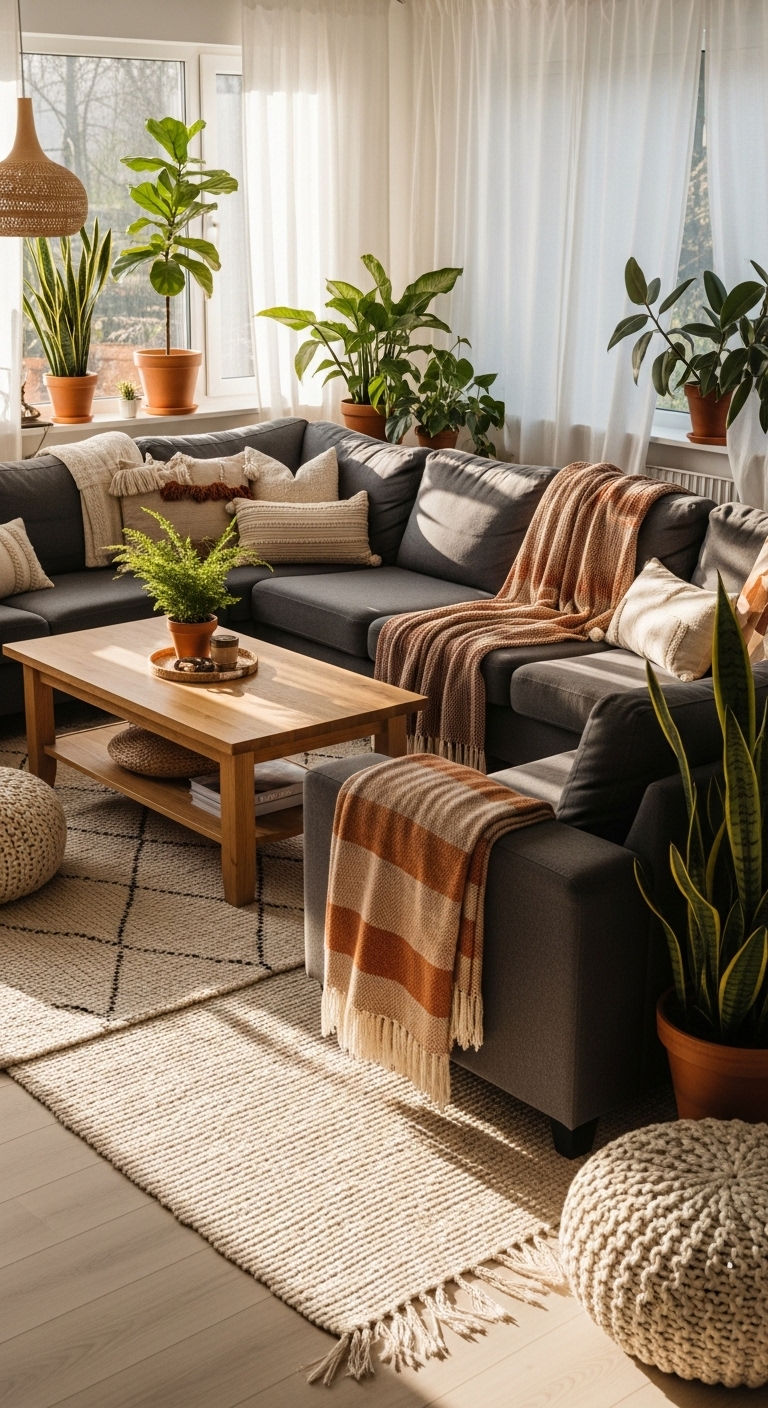 2. Cozy U-Shaped Gathering Hub