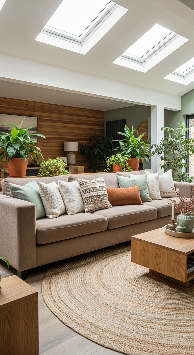 12 8-Seater Sofa Set Living Room Ideas for Grand, Open Spaces 4 4. Earthy Modern Organic Retreat