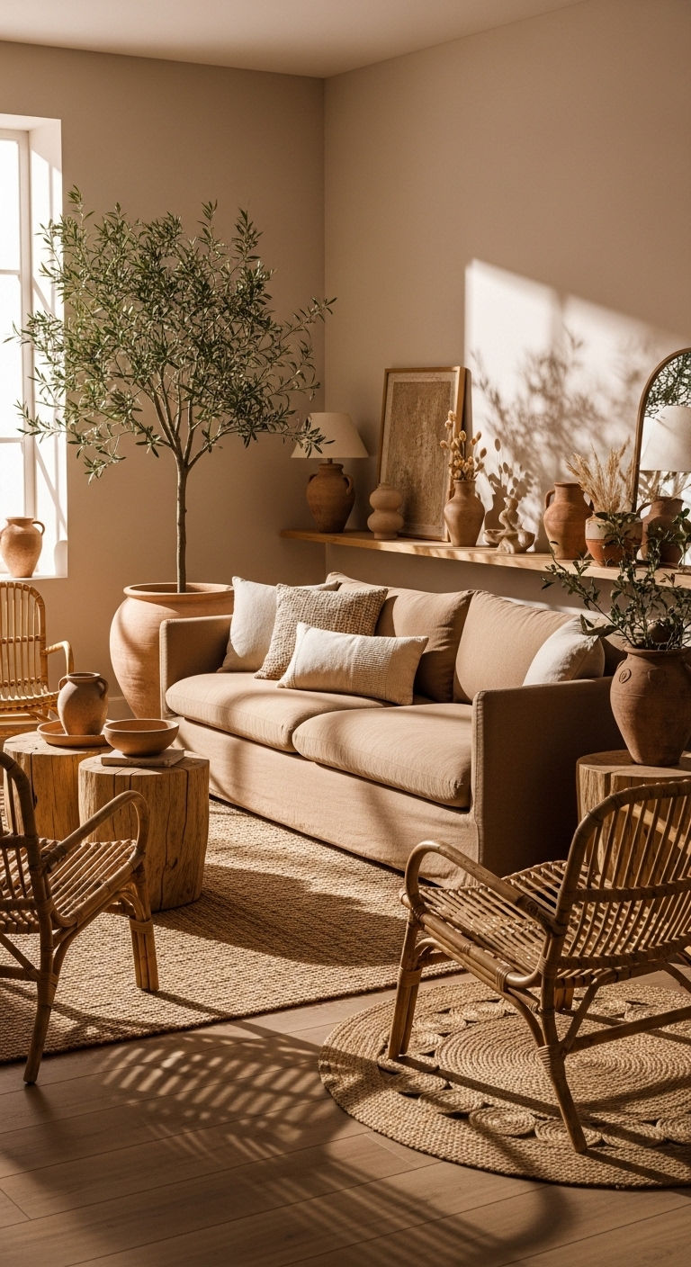 13 Statement Sofa Living Room Ideas to Make Your Space Unforgettable 11 10. Earthy Organic Retreat