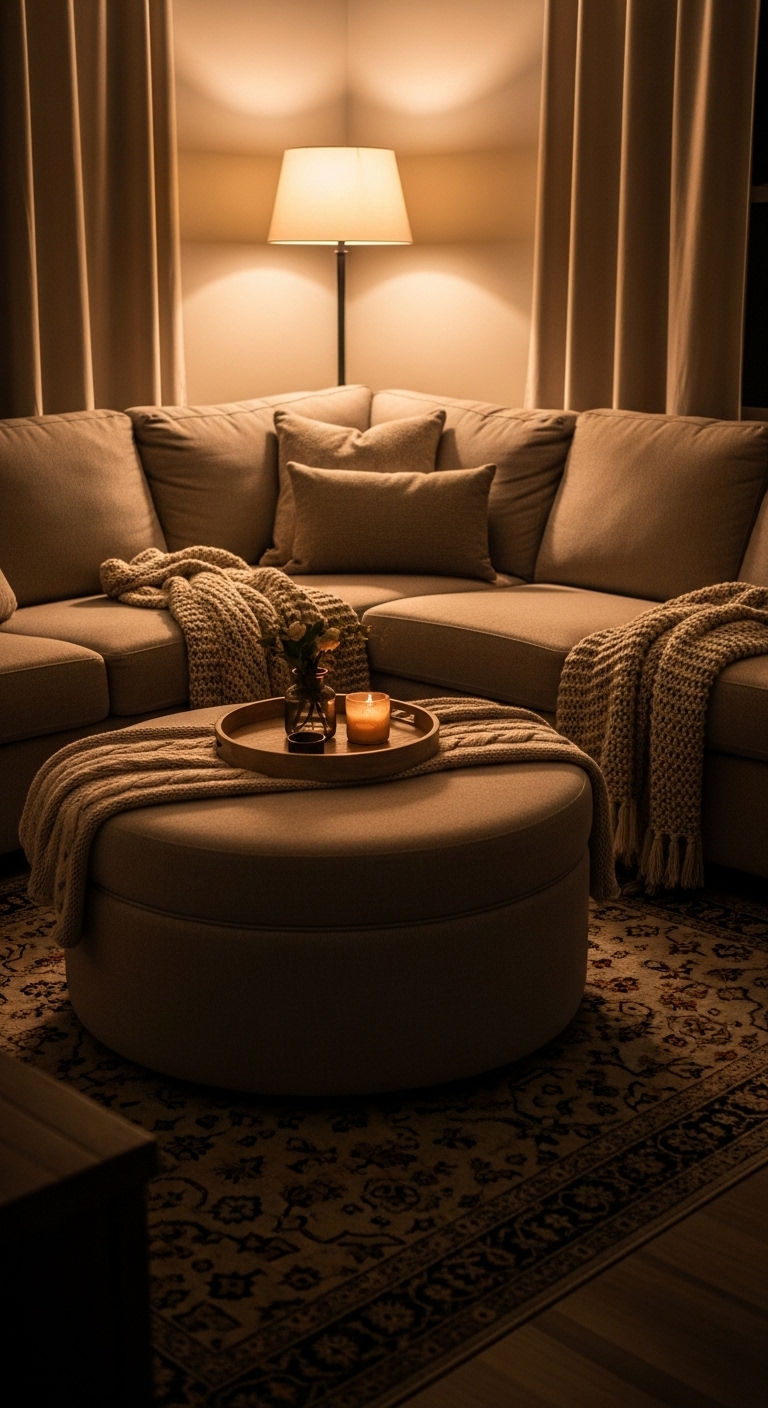 15 Sofa and Ottoman Living Room Ideas for Cozy, Versatile Seating 8 7. Family-Friendly Flex Space
