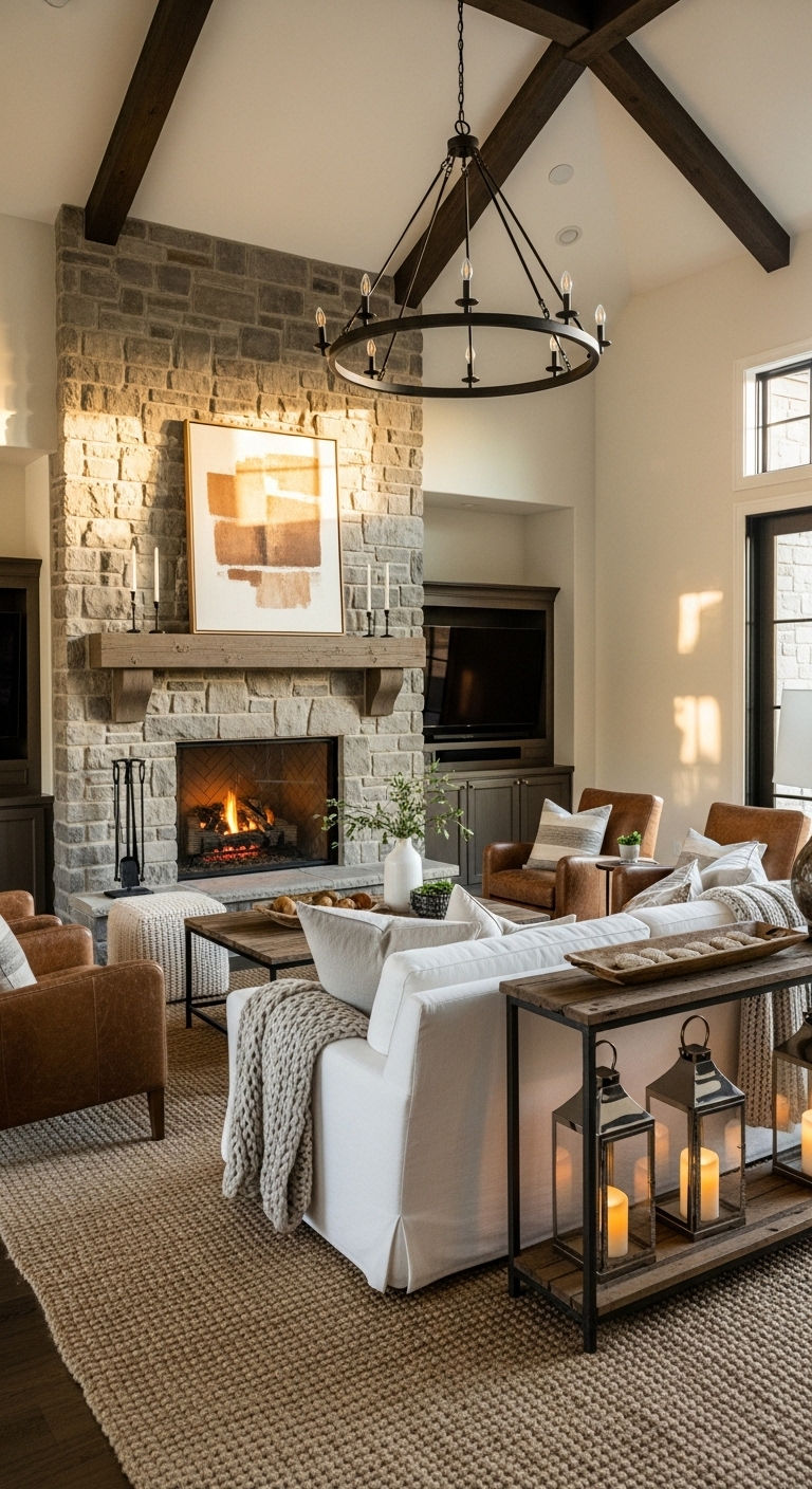 6. Fireplace Focus Layout
