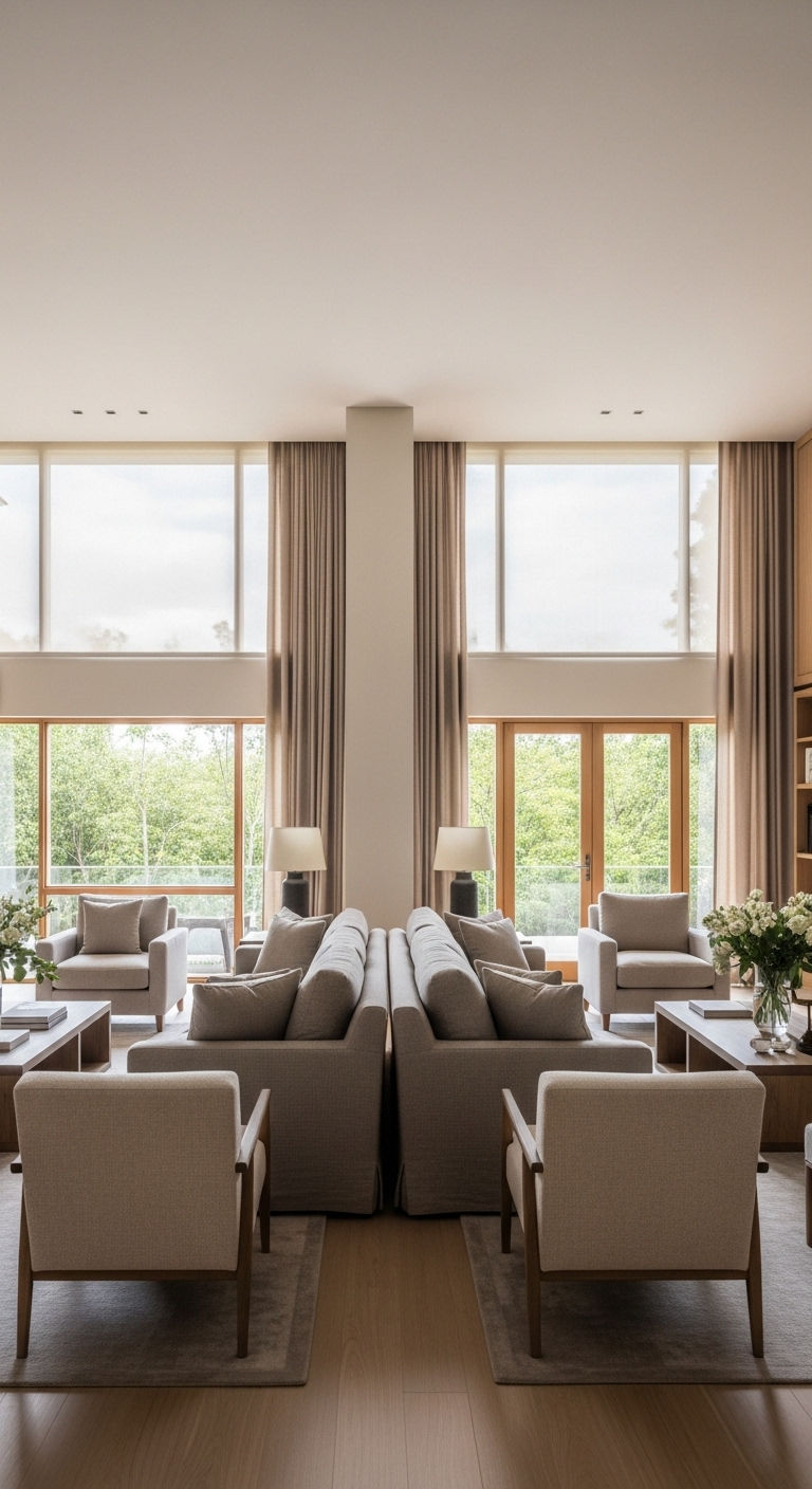13 Statement Sofa Living Room Ideas to Make Your Space Unforgettable 8 7. Floating Centerpiece Layout