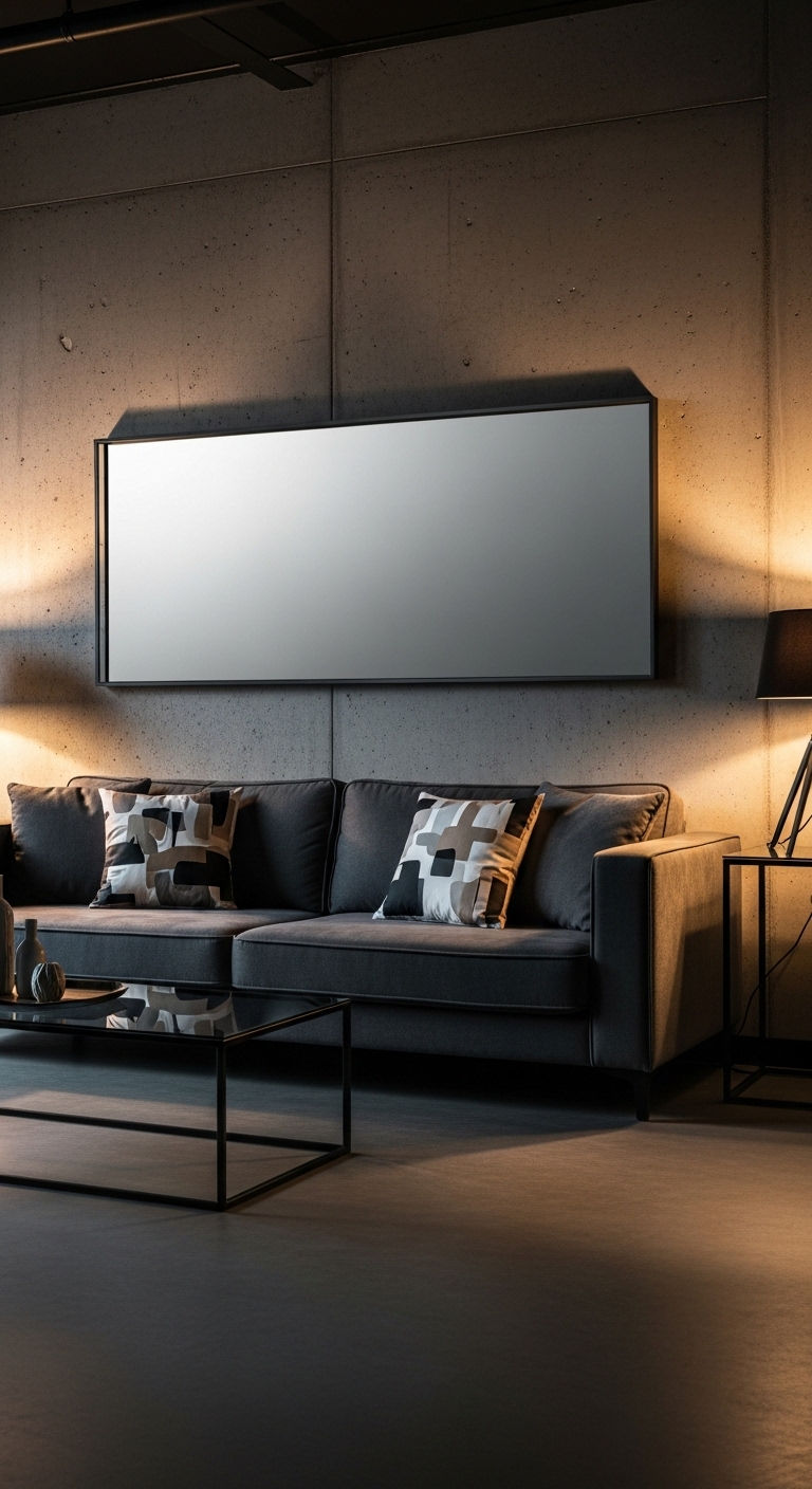 15 Mirror Above the Sofa Living Room Ideas That Open Up Any Space 2 1. Grand Arch Reflection