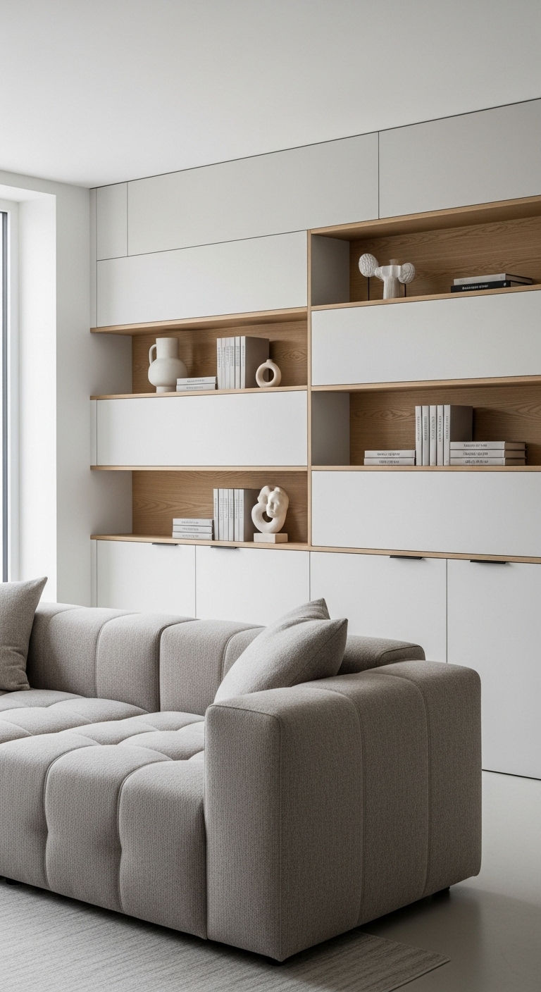 13. Hidden Storage Shelf Wall