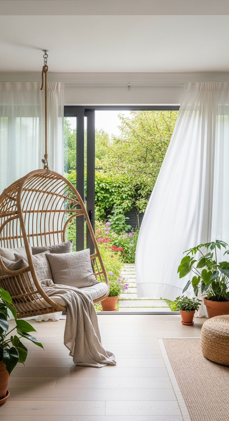 9. Indoor-Outdoor Boho Swing Space