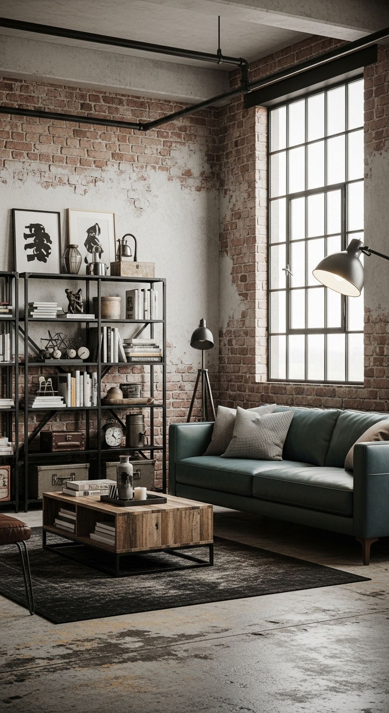 15 Console Table Behind the Sofa Living Room Ideas That Look Amazing 5 5. Industrial Loft Edge
