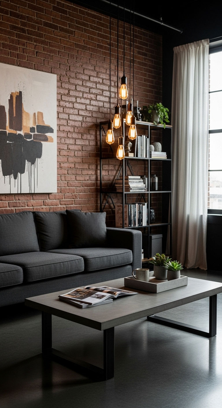 16 Modern Sofa Living Room Interior Design Ideas to Refresh Your Home 24 13. Industrial Modern Edge