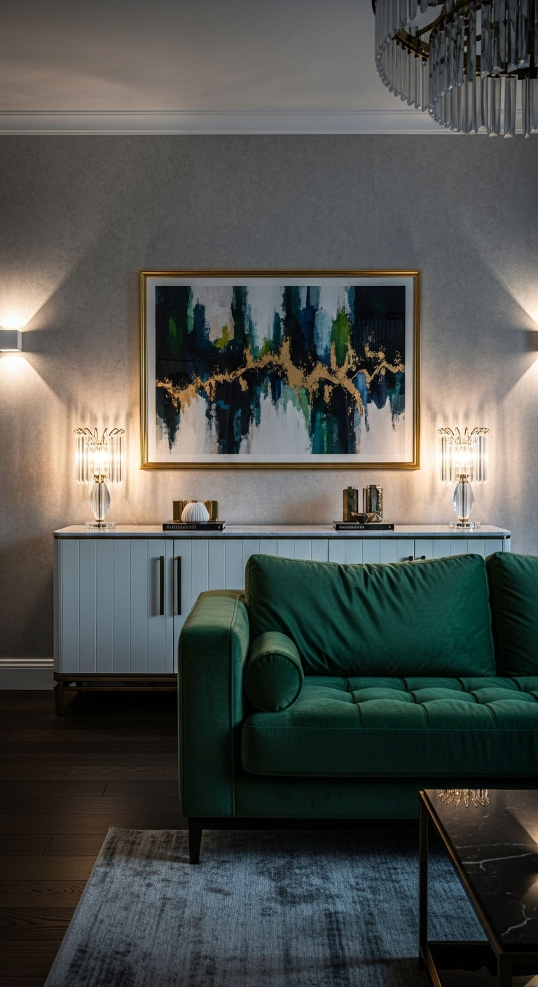 13 Sideboard Behind the Sofa Living Room Ideas for Function and Style 3 3. Luxe Marble Moment