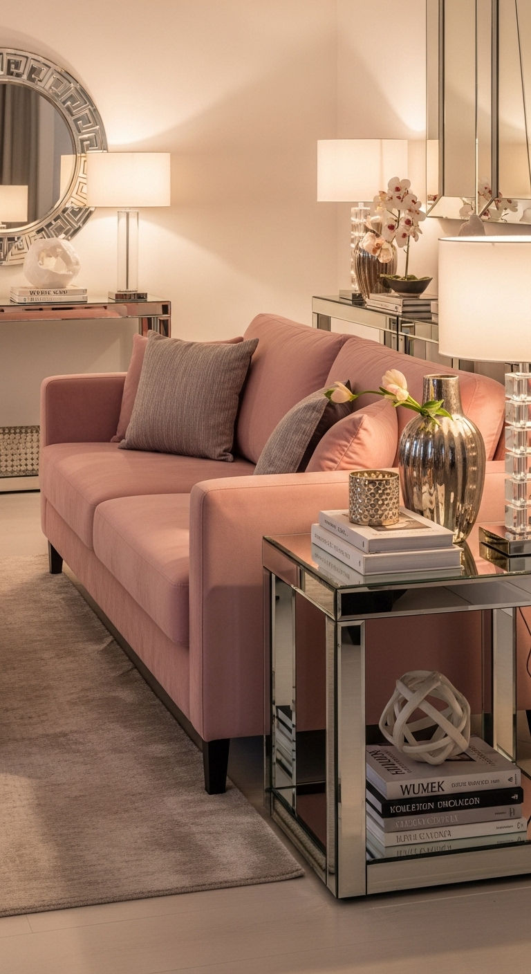 14. Luxe Mirrored Accent Table
