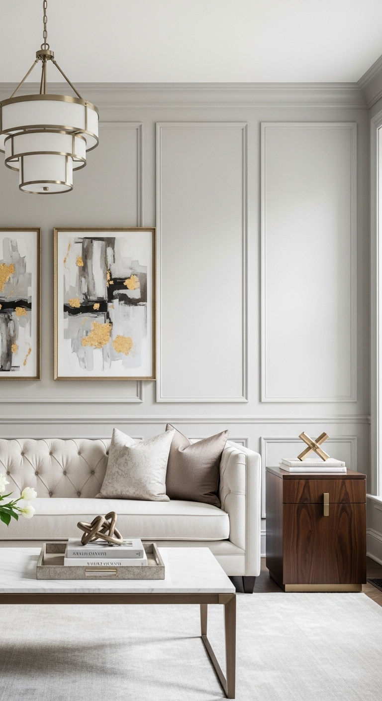 8. Luxe Panel Wall Elegance