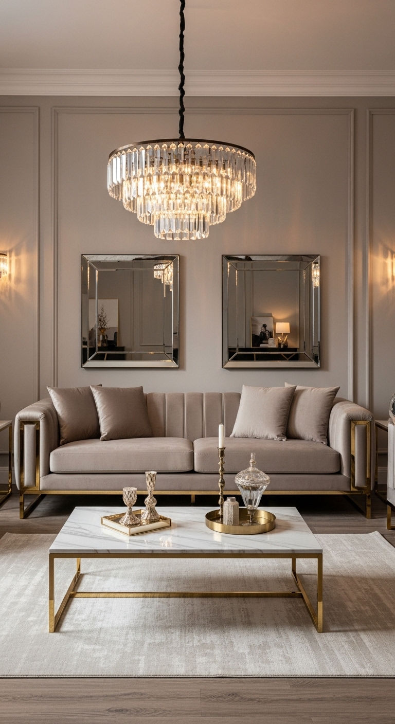 3. Luxury Greige with Gold Accents