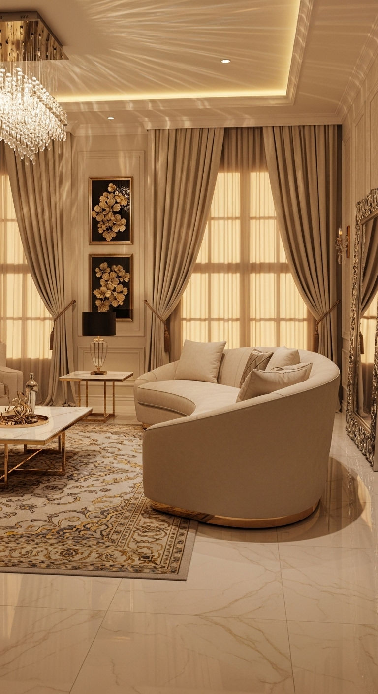 12 Angled Sofa Living Room Ideas That Add a Unique Design Twist 8 7. Luxury Hotel-Inspired Angle