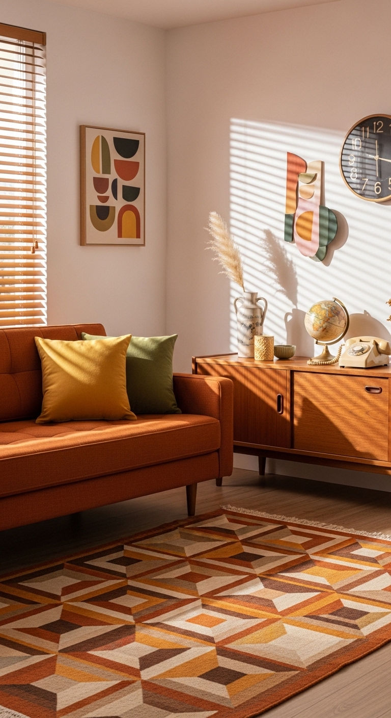 12 Copper Sofa Living Room Ideas for a Warm, Metallic Color Pop 6 7. Mid-Century Copper Pop