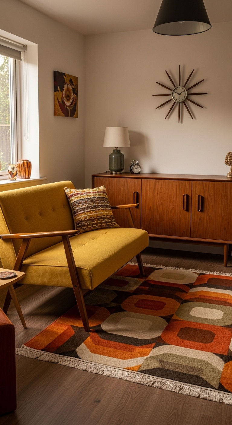 13 Loveseat Sofa Ideas for Small Living Rooms and Tight Spaces 9 8. Mid-Century Modern Pop