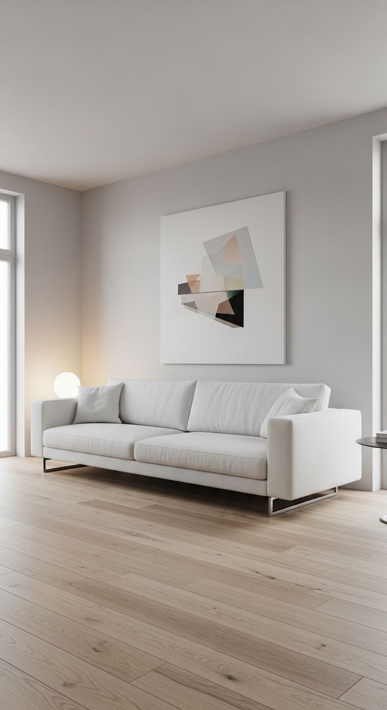 15 Floating Sofa Living Room Layout Ideas That Open Up the Space 5 5. Minimalist Mid-Room Magic