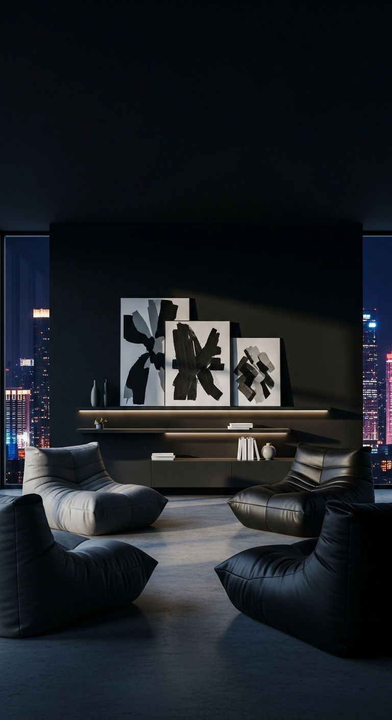 3. Modern Monochrome Hangout