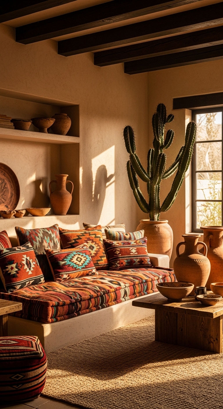 15 Rustic and Natural Sofa Living Room Ideas Full of Earthy Warmth 4 3. Modern Rustic Harmony