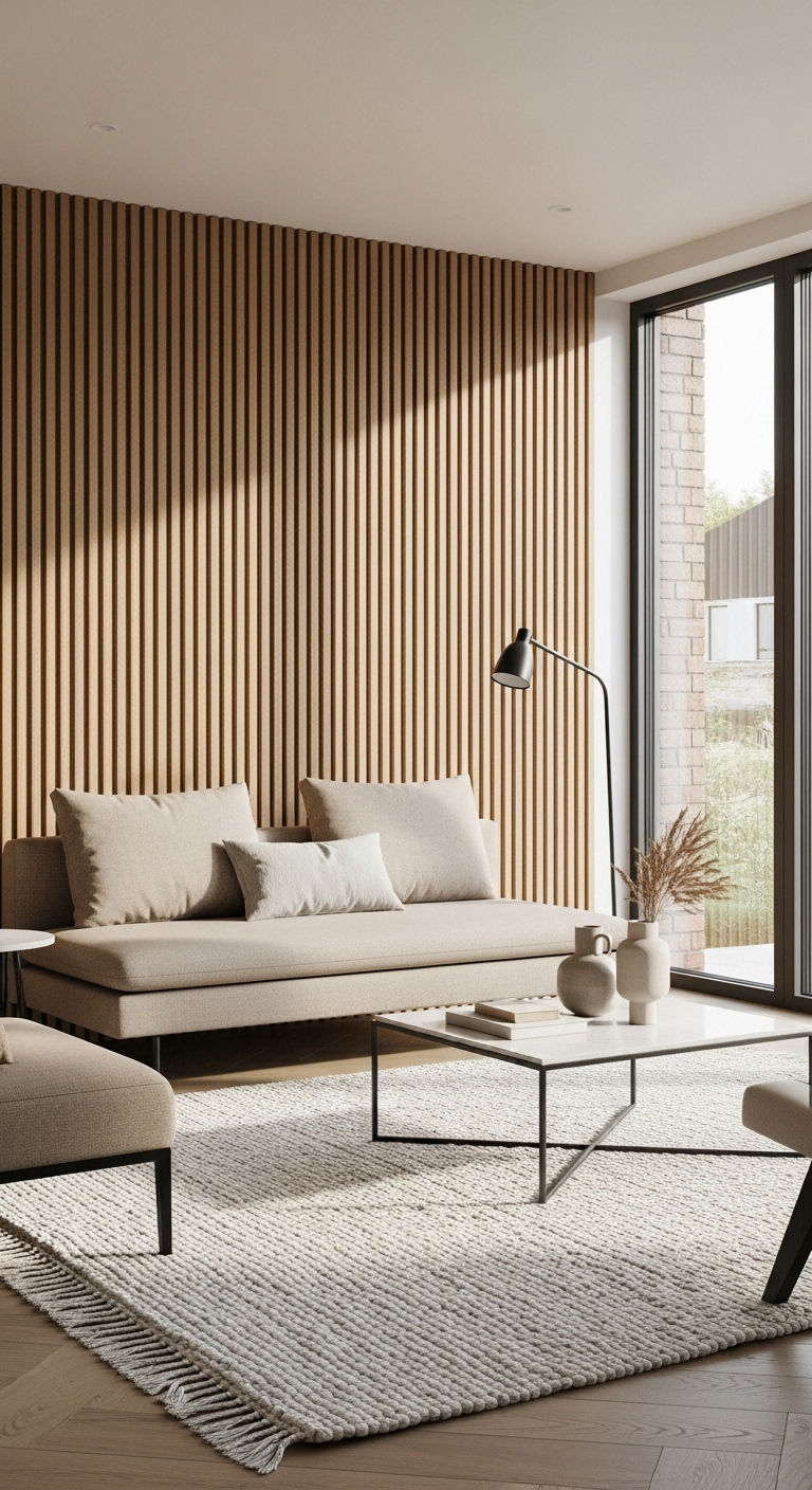 1. Modern Vertical Slat Statement Wall