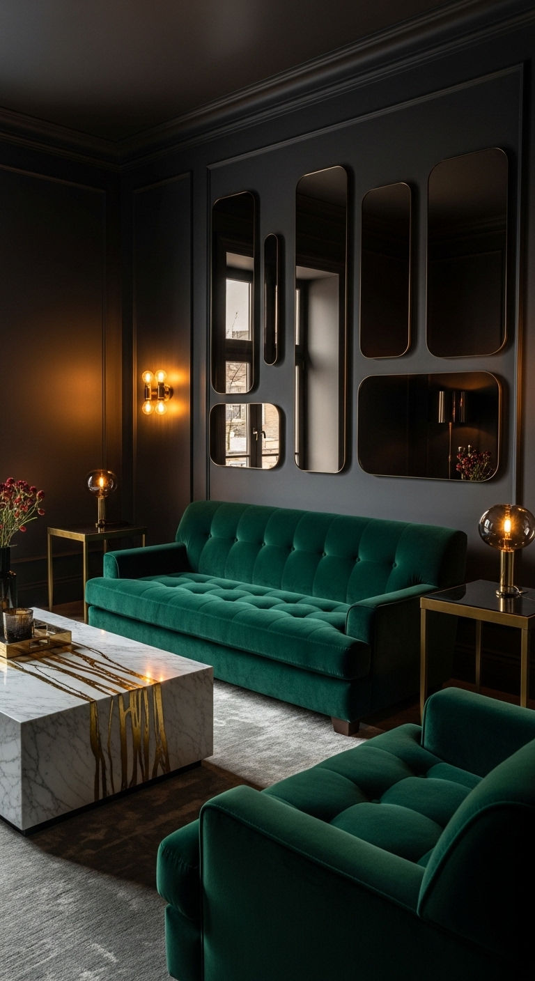 4. Moody Luxe with Deep Velvet Tones