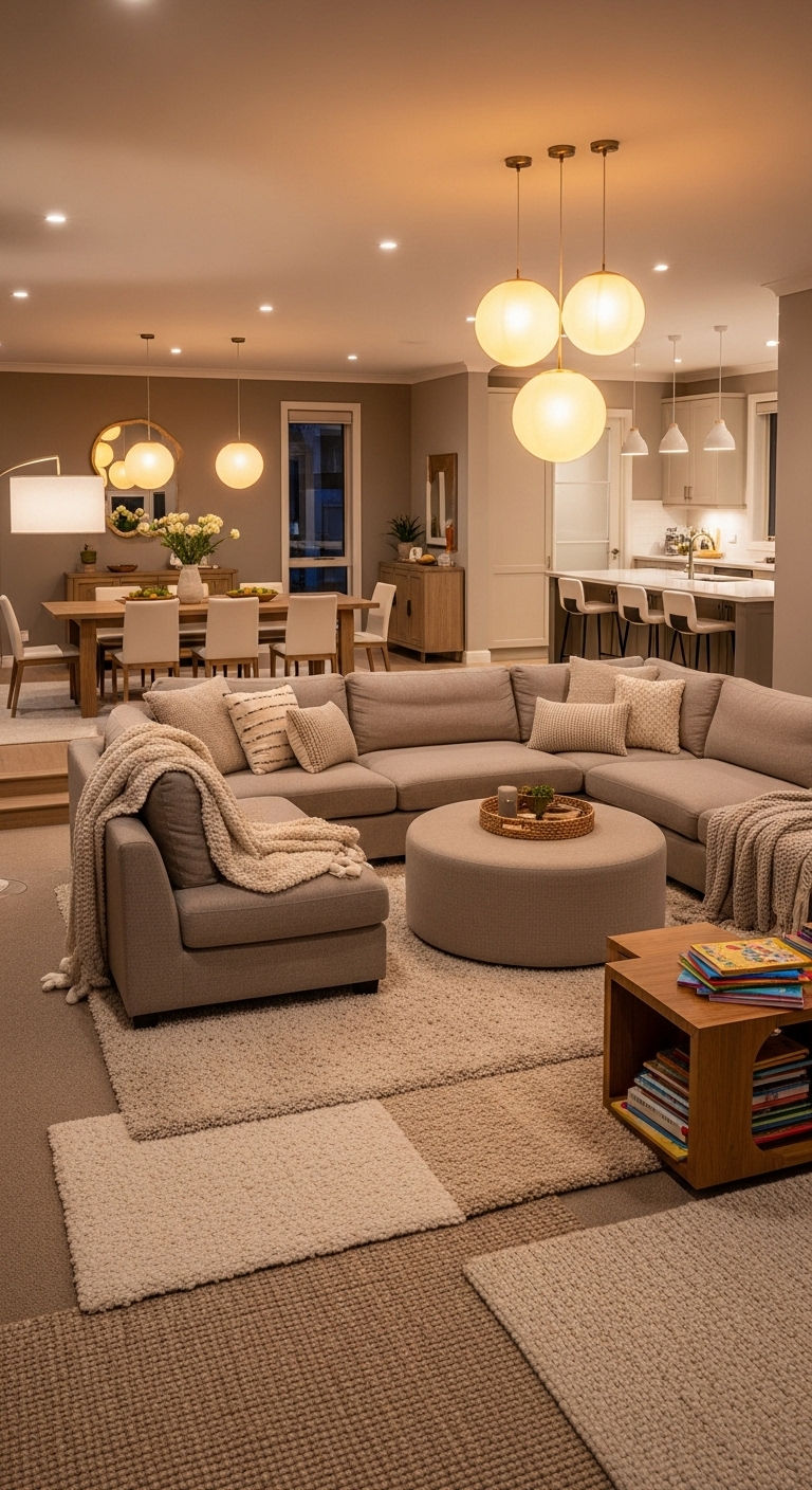 12 8-Seater Sofa Set Living Room Ideas for Grand, Open Spaces 8 8. Open-Concept Family Gathering Hub
