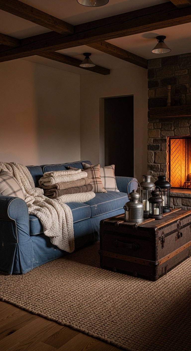 4. Rustic Denim Retreat