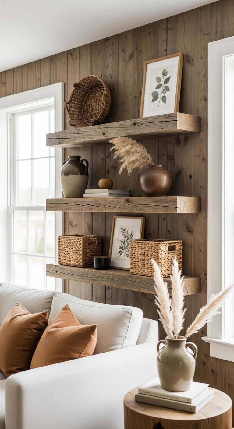3. Rustic Wood Beam Statement
