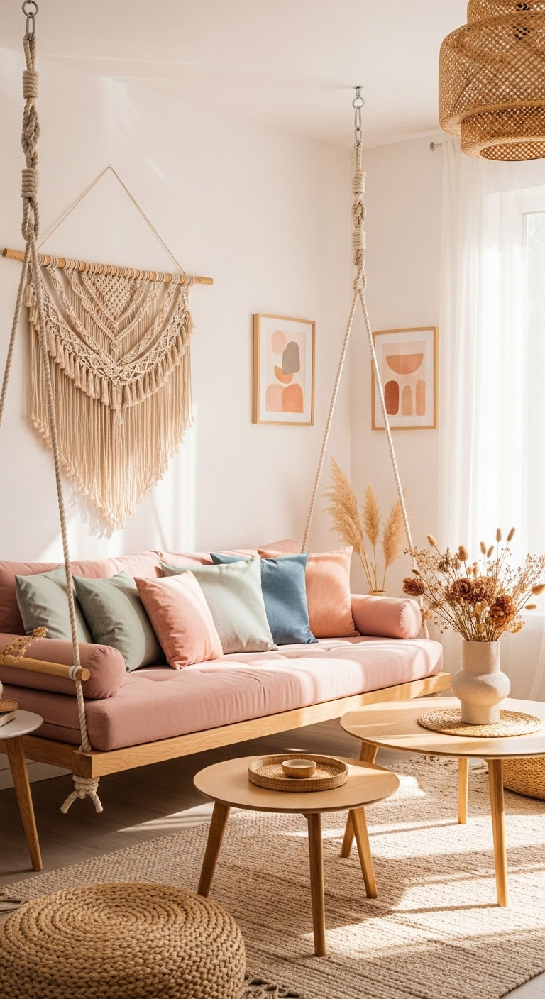 12. Soft Pastel Playful Swing Lounge