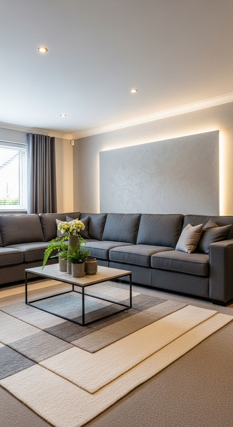 13. Statement Sectional with Accent Wall