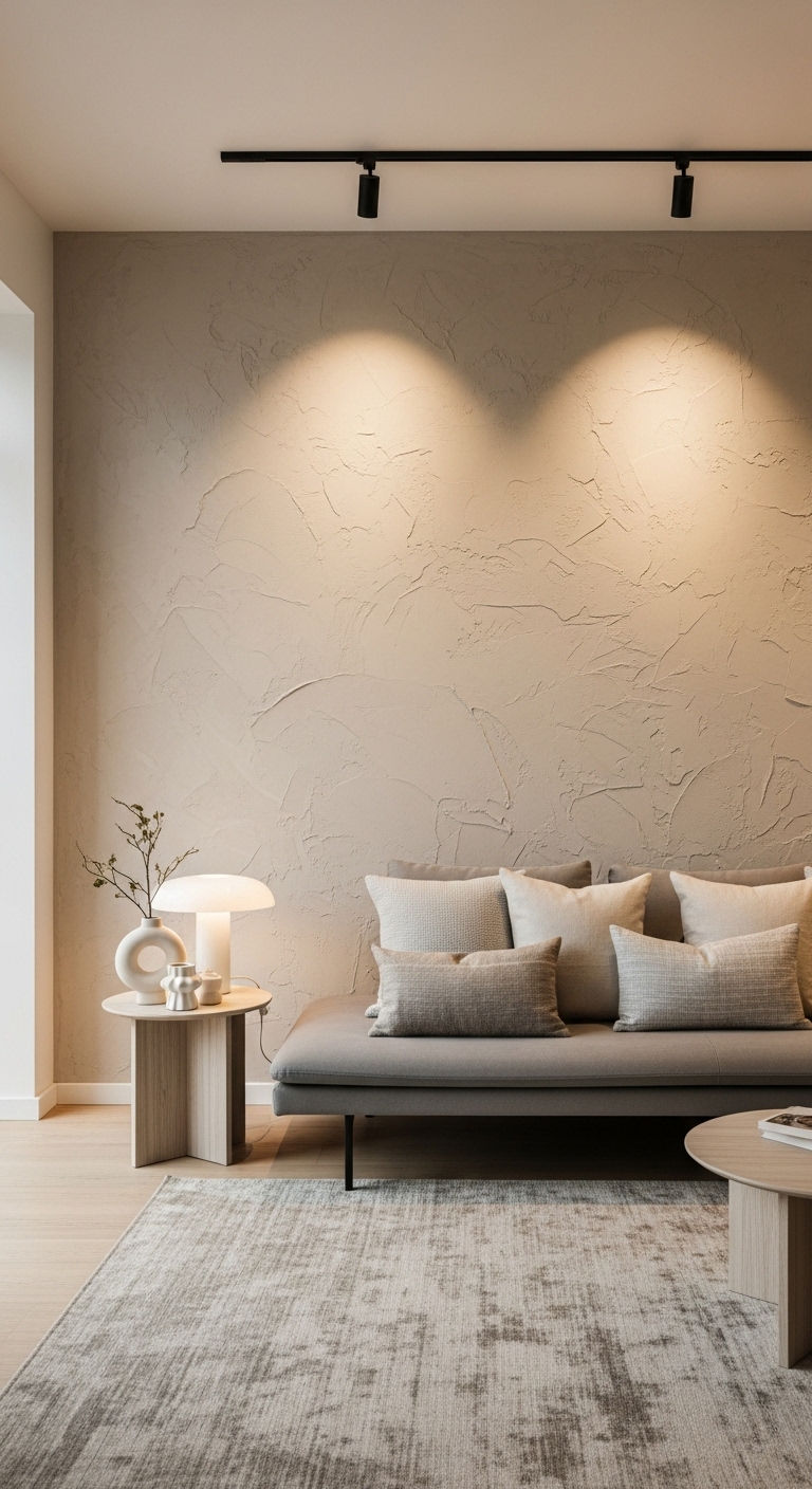 16 Beige Living Room With Grey Sofa Ideas That Feel Warm and Inviting 30 15. Statement Wall Focus