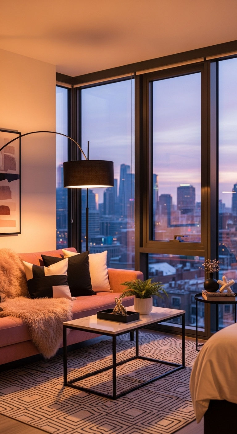 11 Fluffy Sofa Living Room Ideas for Ultimate Comfort and Coziness 9 8. The Chic Studio Glow