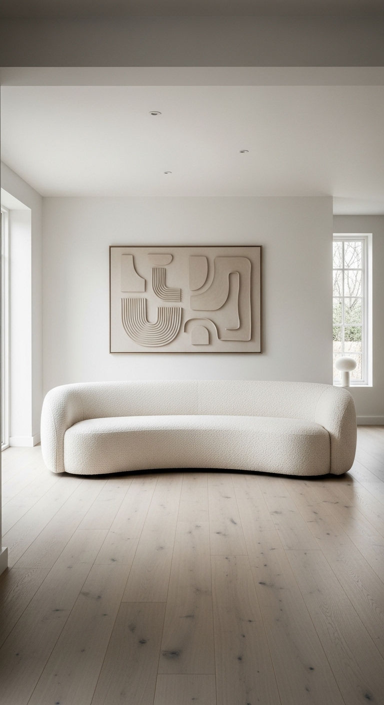 13 Statement Sofa Living Room Ideas to Make Your Space Unforgettable 3 2. The Curved Cream Cloud