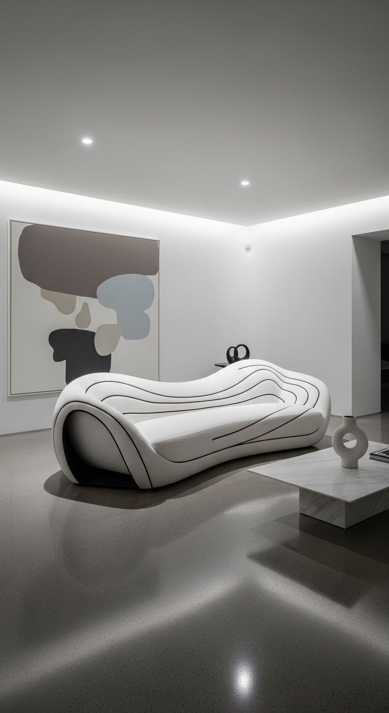 13 Statement Sofa Living Room Ideas to Make Your Space Unforgettable 9 8. The Sculptural White Statement