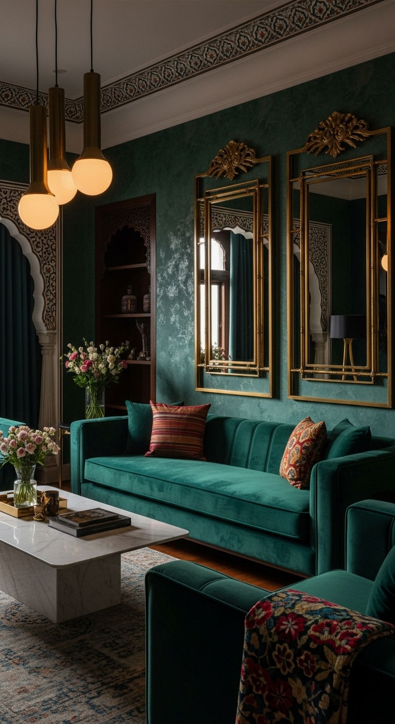 6. Velvet Jewel-Tone Drama