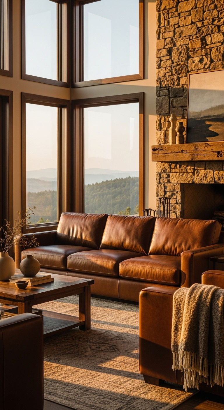 14. Warm Brown Leather Elegance