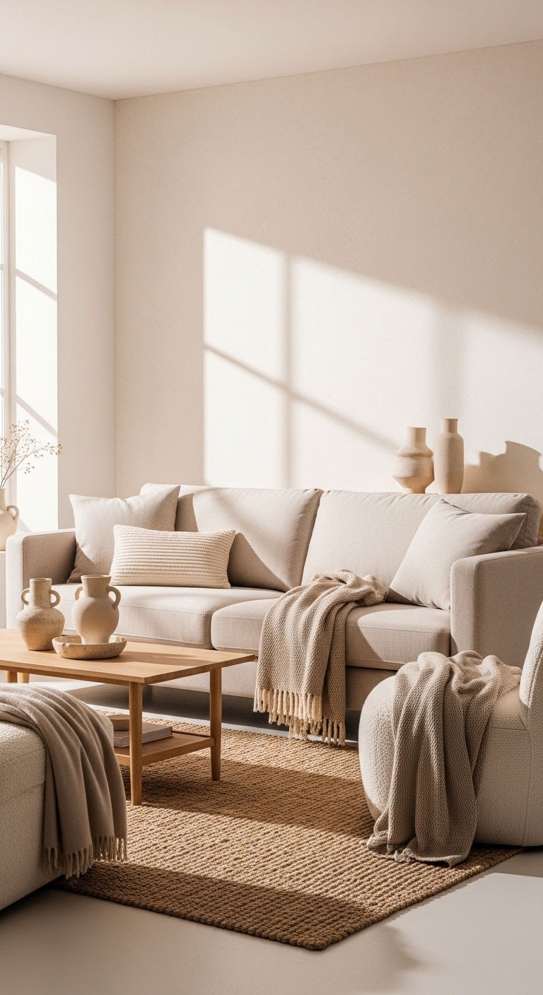 11 Tuxedo Sofa Living Room Ideas for a Sharp, Tailored Aesthetic 5 4. Warm Neutral Tailored Haven