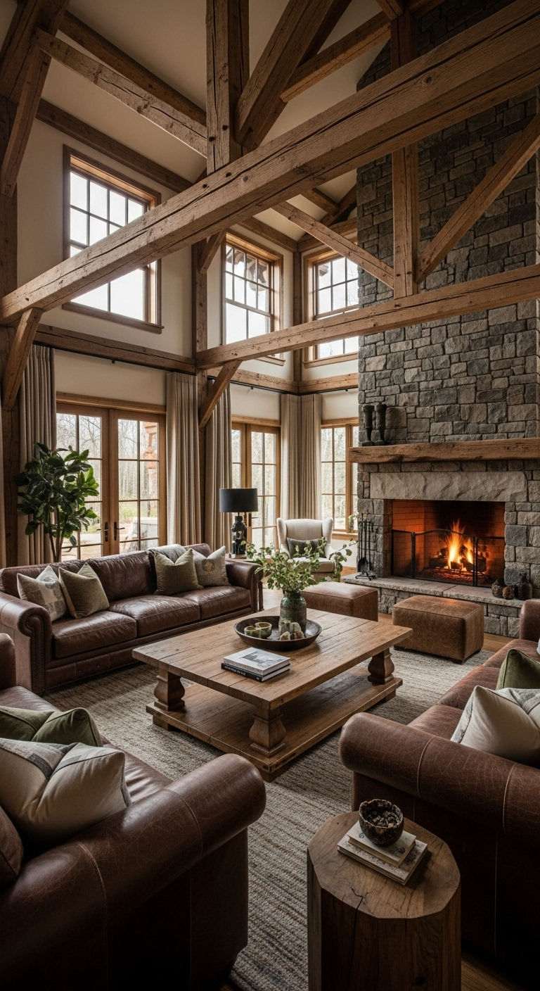 12 8-Seater Sofa Set Living Room Ideas for Grand, Open Spaces 11 12. Warm Rustic Contemporary Estate