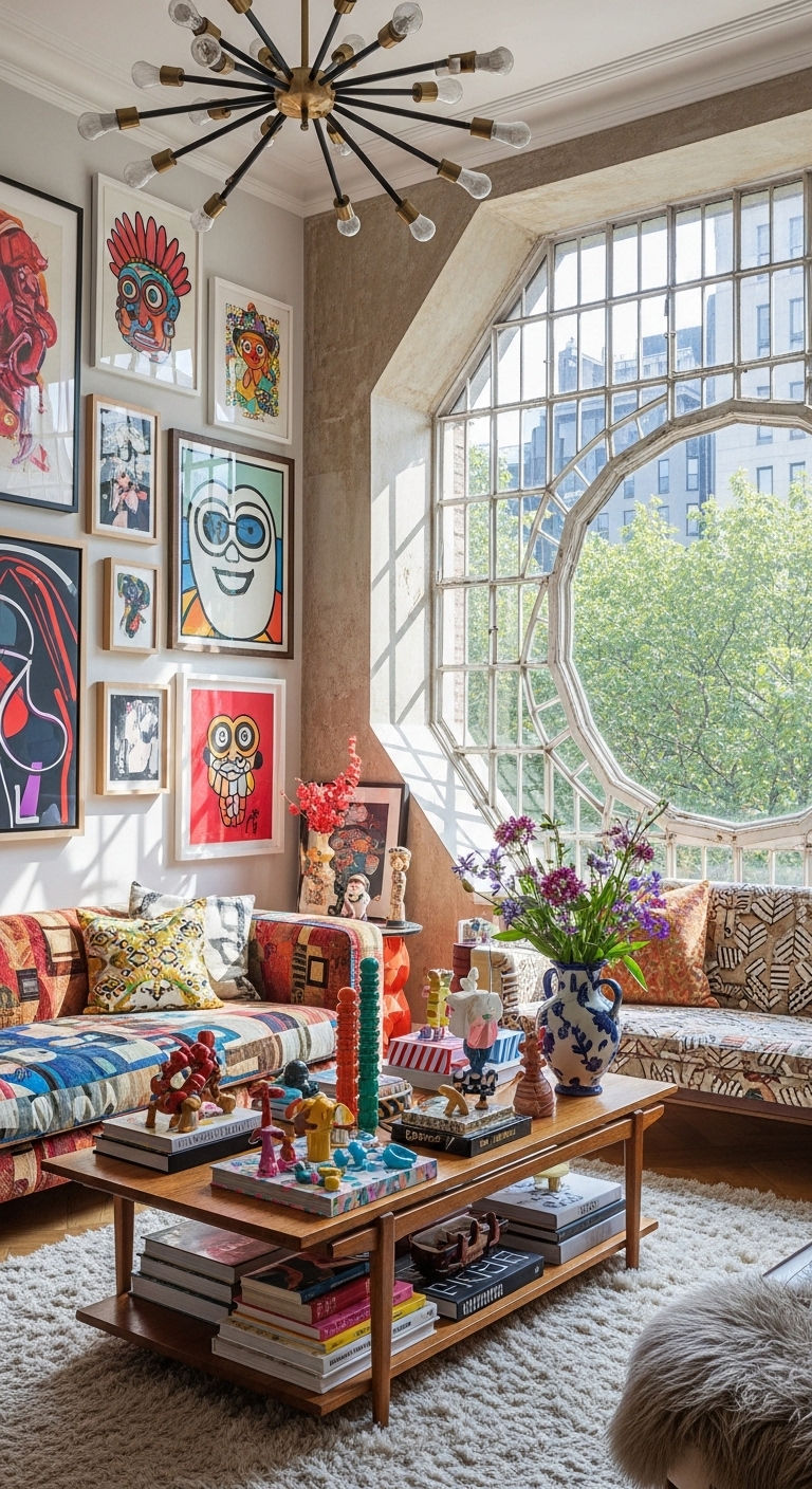 16 Window Behind the Sofa Living Room Ideas and How to Style Them 14 13. Artistic Window Frame