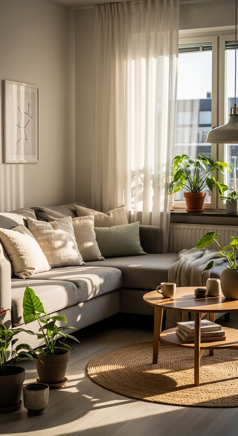 20 L-Shaped Sofa Living Room Layout Ideas for Smart Space Planning 2 1. Corner Comfort Masterpiece
