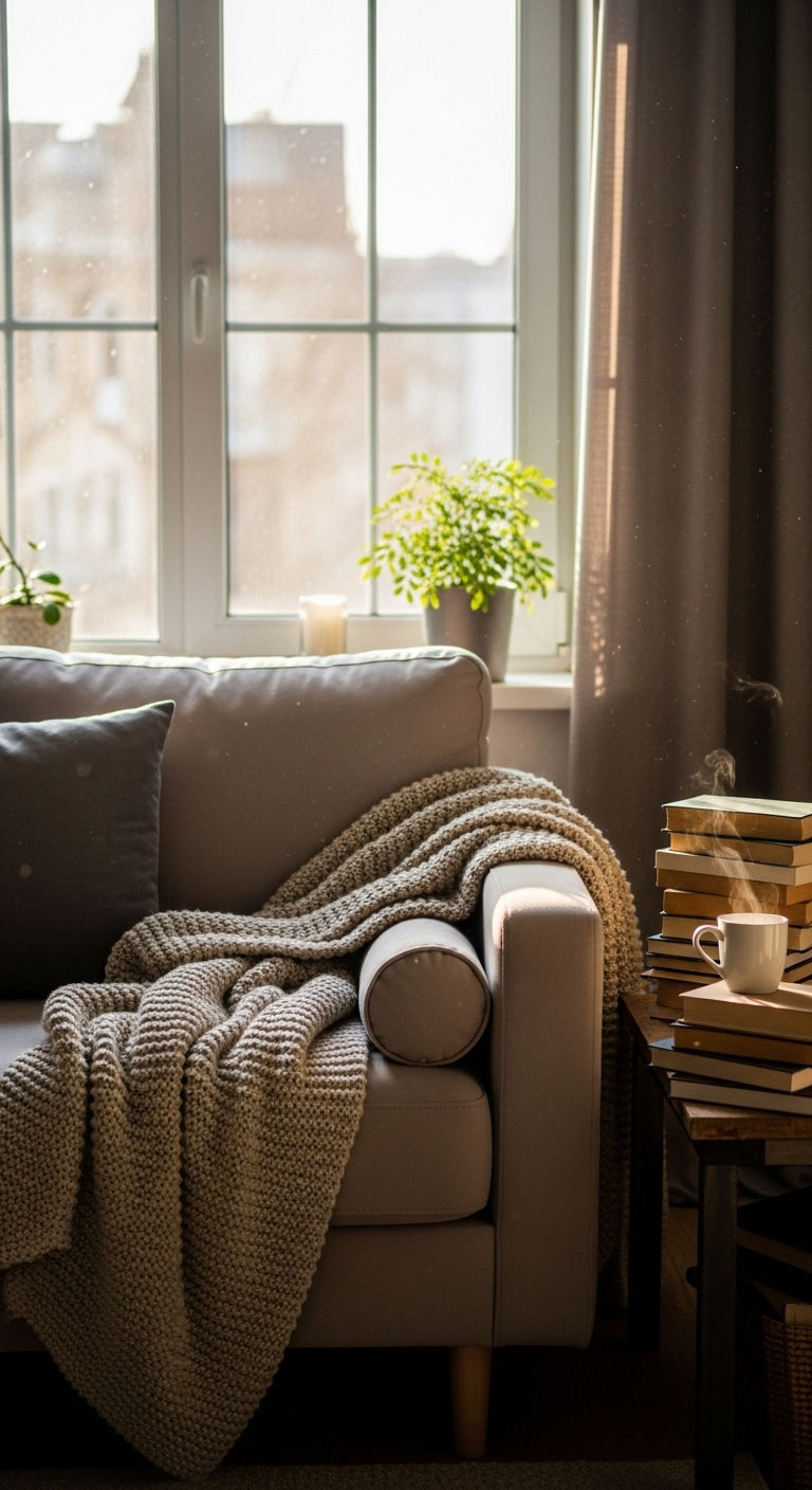 16 Window Behind the Sofa Living Room Ideas and How to Style Them 13 12. Reading Nook Haven